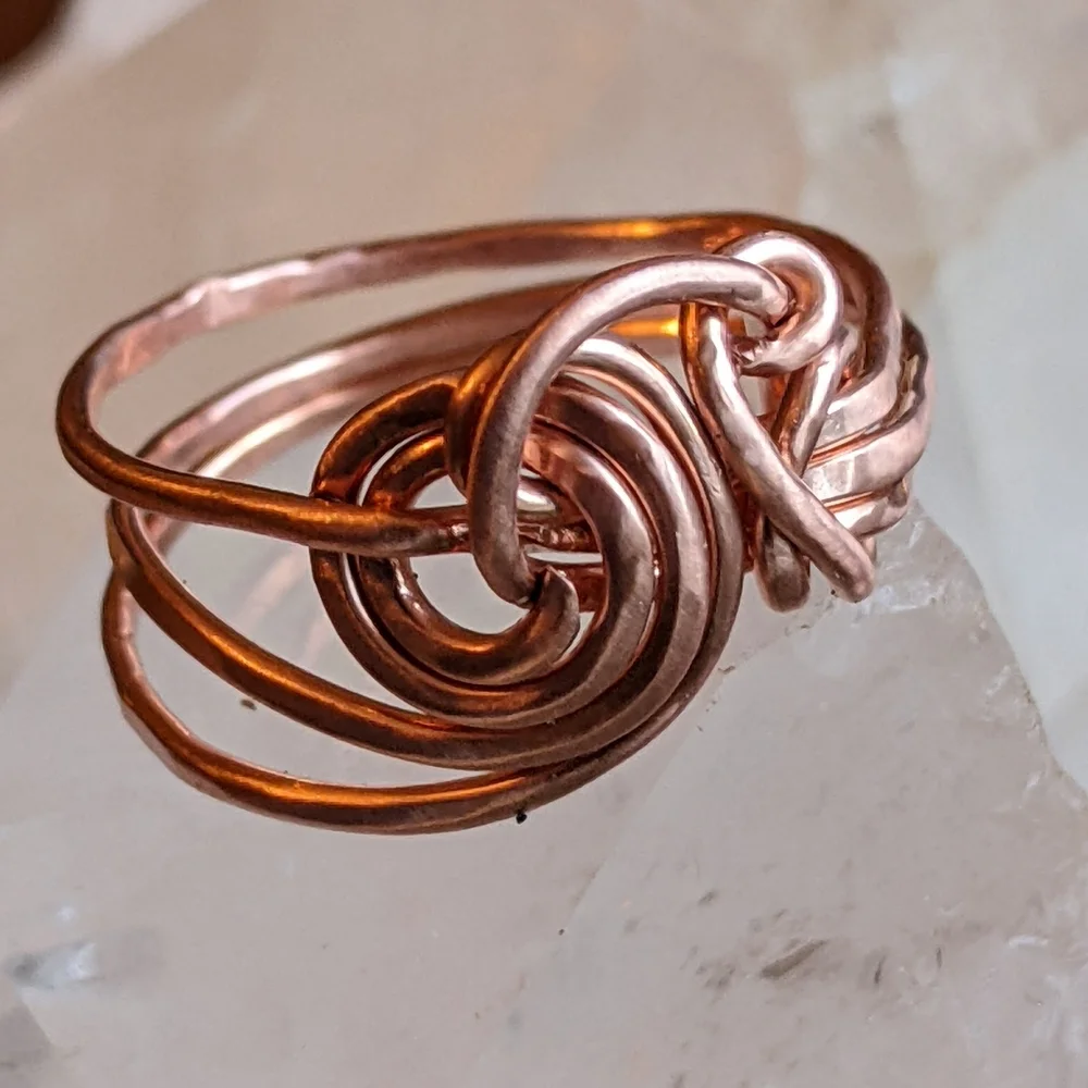 Celtic Copper Ring-Viking Knot-Artisan Crafted-Unisex - Picture 5 of 7
